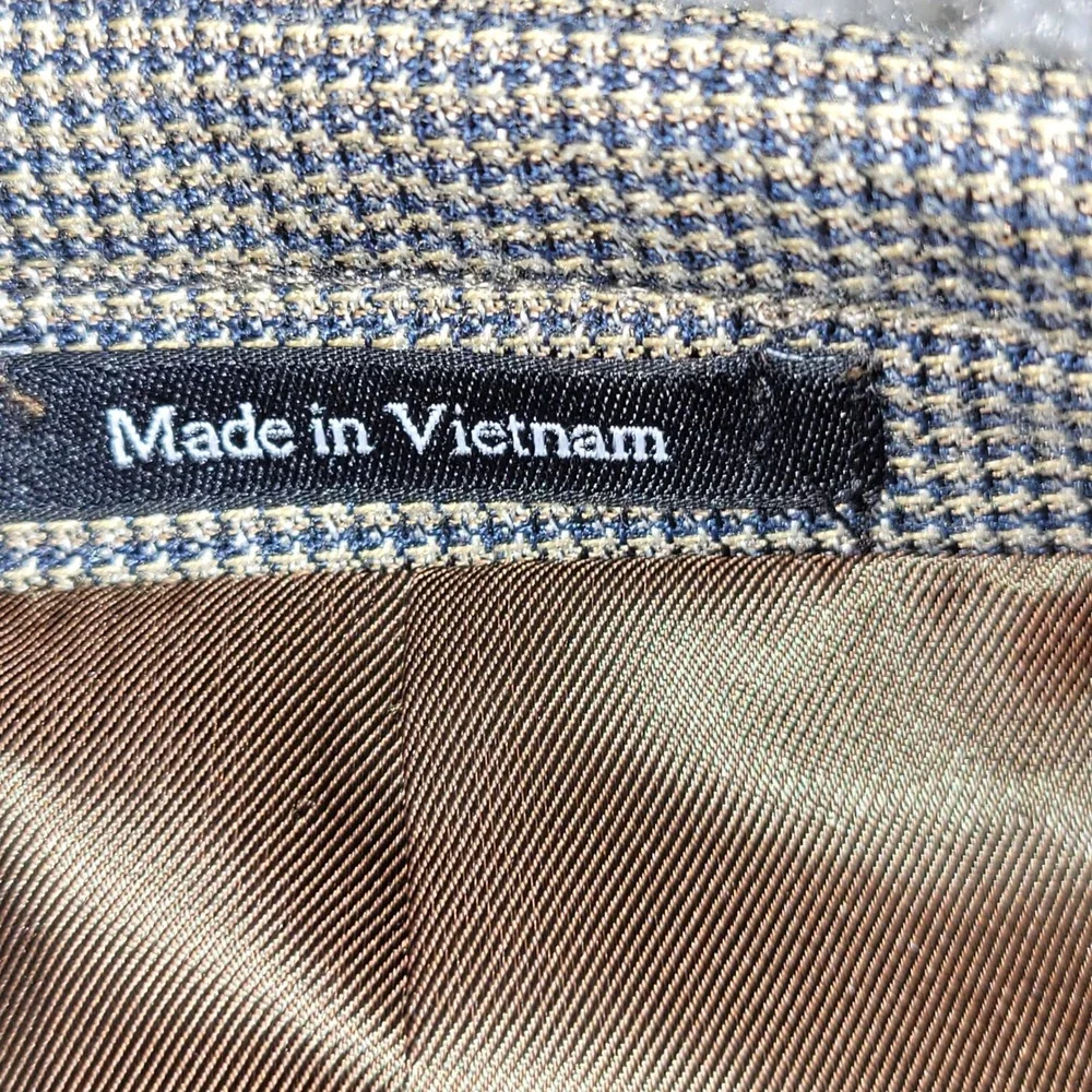 Pronto Uomo Mens 50 Regular Blazer Brown Houndstooth Two Button Sport Coat 50R
